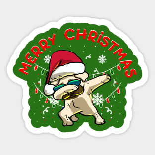 dabbing pug christmas Sticker